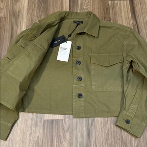 Rag & Bone NWT Ramona Shirt Jacket Army Green Pockets Button Oversized Boxy XS